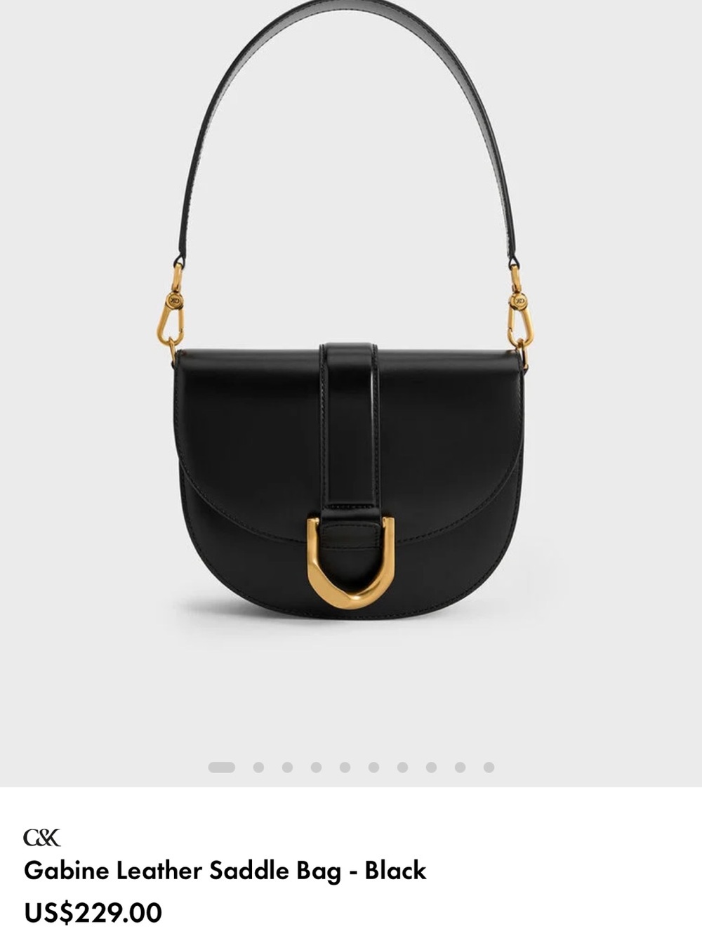 Charles & Keith Black Leather bag